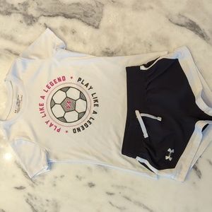 Under Armour shorts and athletic top size youth XS